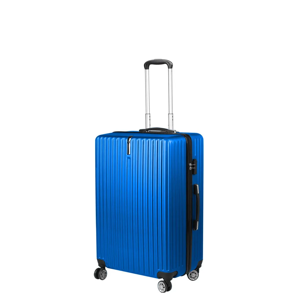 20" Luggage Suitcase Code Lock Hard Shell Travel Carry Bag Trolley - Blue