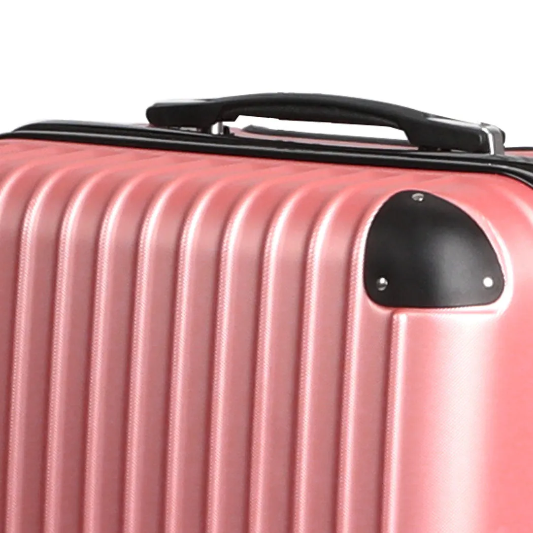 20" Luggage Suitcase Code Lock Hard Shell Travel Carry Bag Trolley - Rose Gold