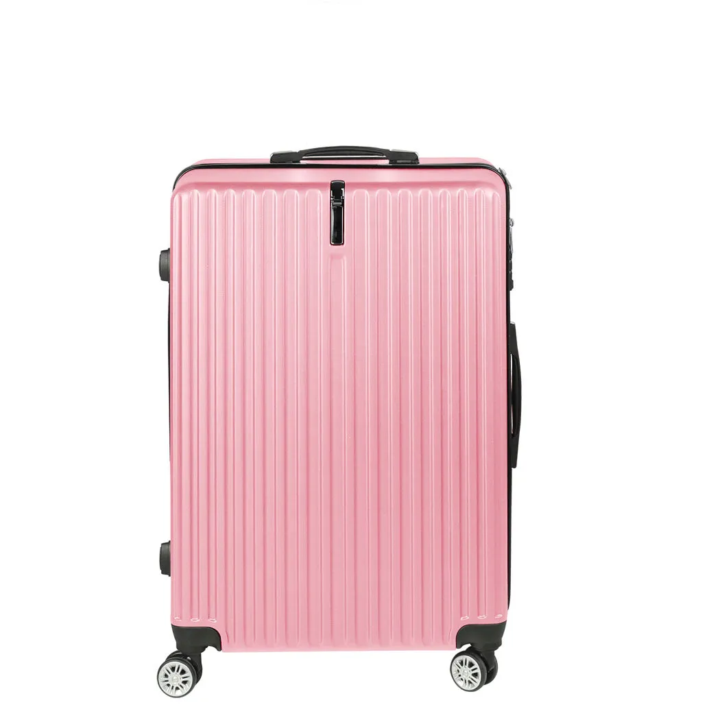 28" Luggage Suitcase Code Lock Hard Shell Travel Carry Bag Trolley - Rose Gold