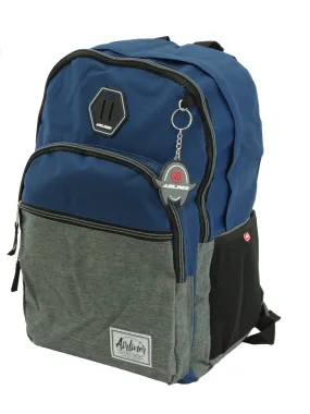 667963, Airliner, Backpack w/Laptop Sleeve - Navy/Grey