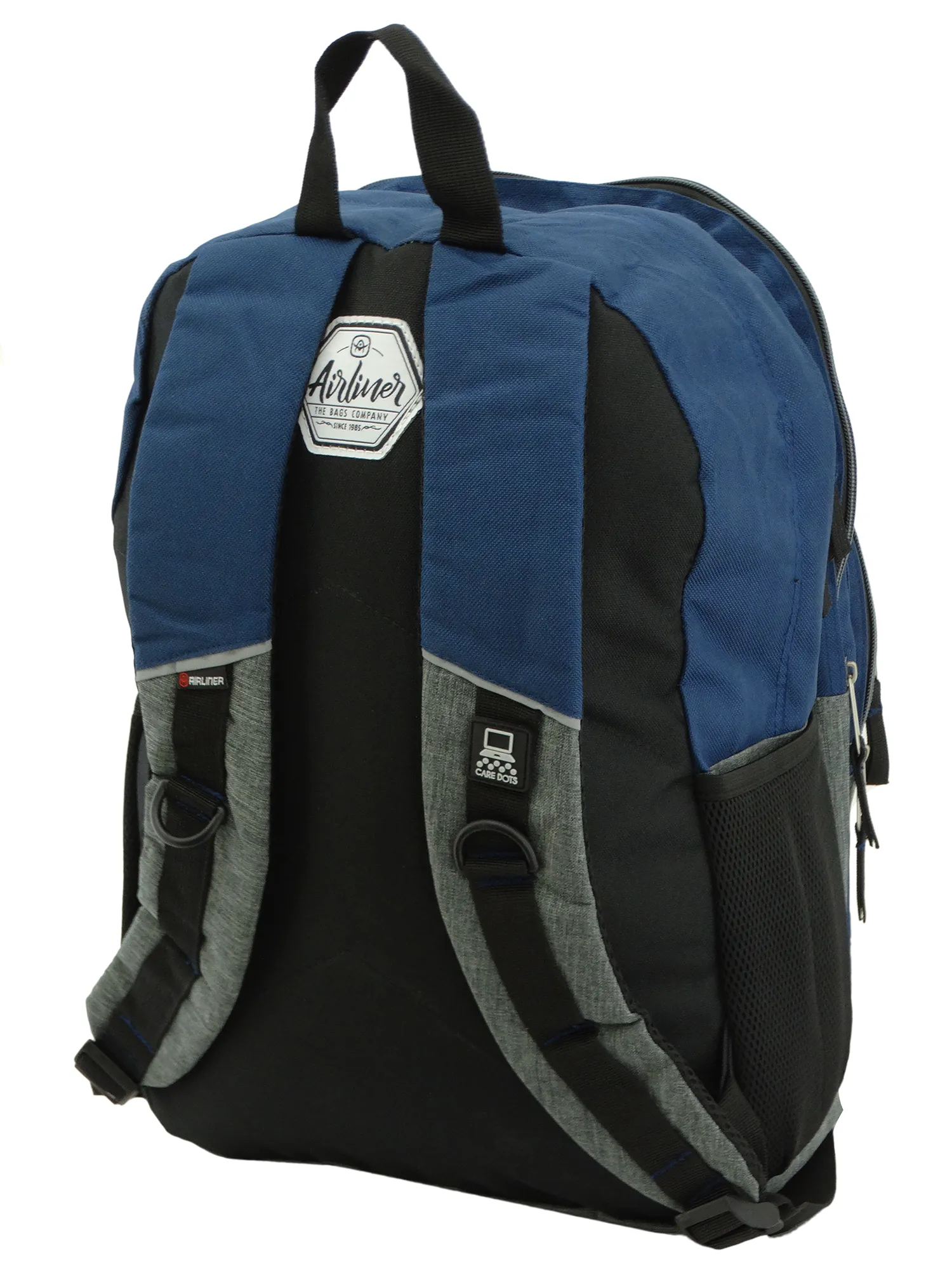 667963, Airliner, Backpack w/Laptop Sleeve - Navy/Grey