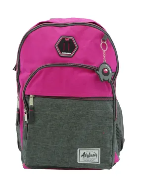 667965, Airliner, Backpack w/Laptop Sleeve - Pink/Grey