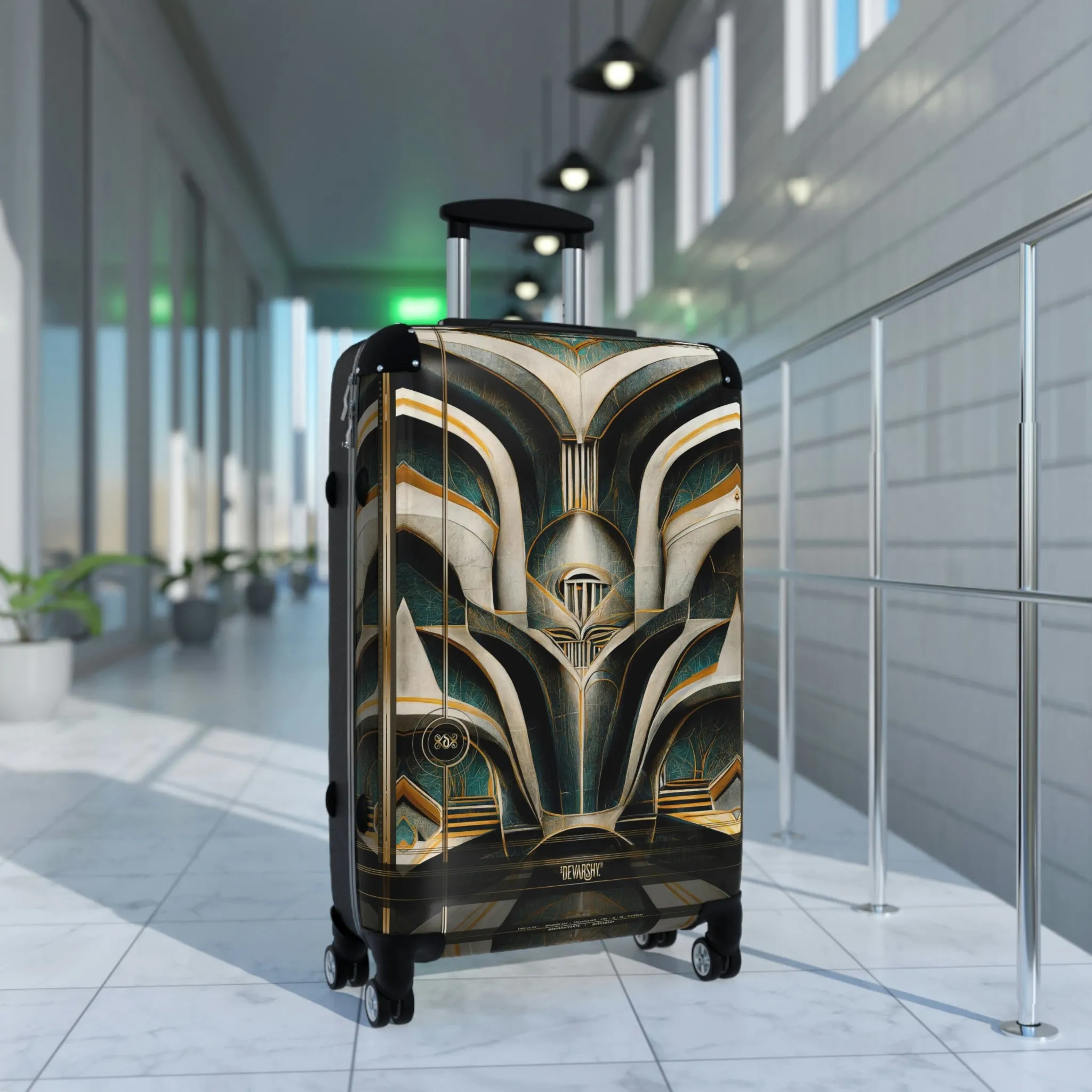 ART DECO Suitcase 3 Sizes Carry-on Suitcase Metropolis Travel Luggage Hard Shell Suitcase with Wheels| D20128