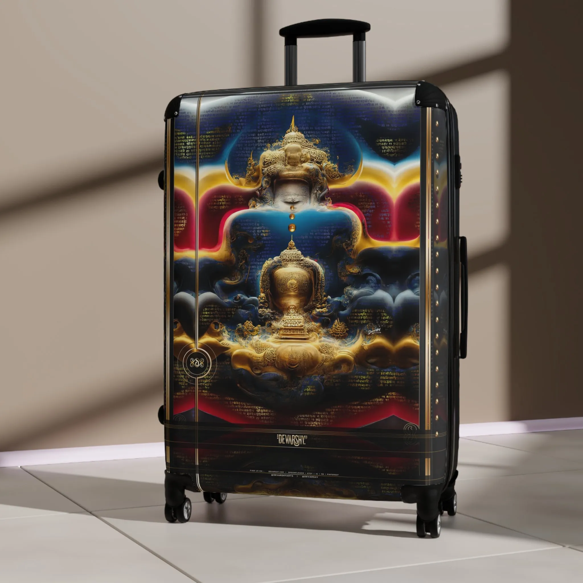 Bliss Buddha Suitcase Carry-on Suitcase Spiritual Art Luggage Luxury Hard Shell Suitcase in 3 Sizes | D20188