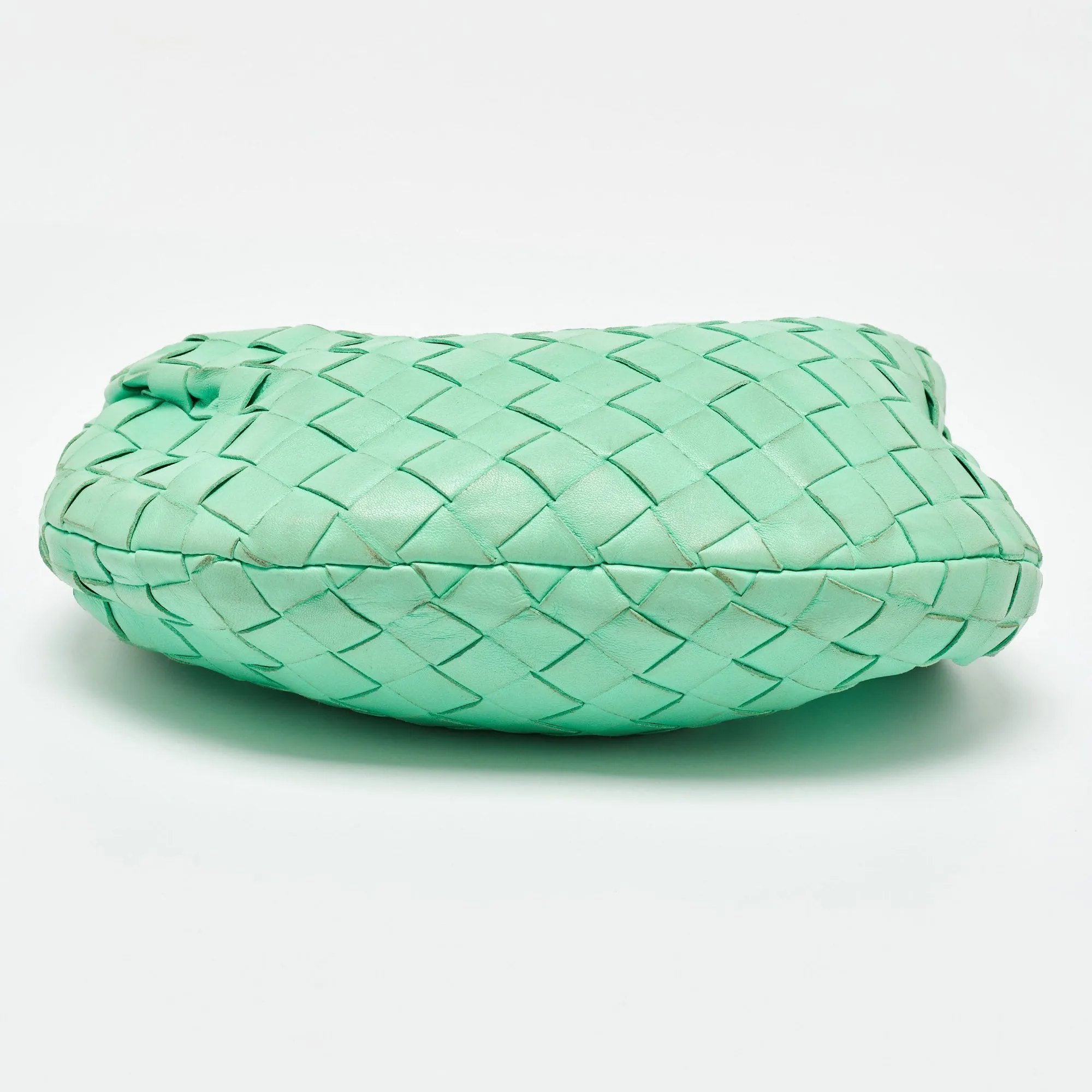 Bottega Veneta Light Green Leather Mini Jodie Hobo