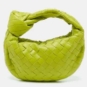 Bottega Veneta Lime Green Intrecciato Leather Mini Jodie Hobo