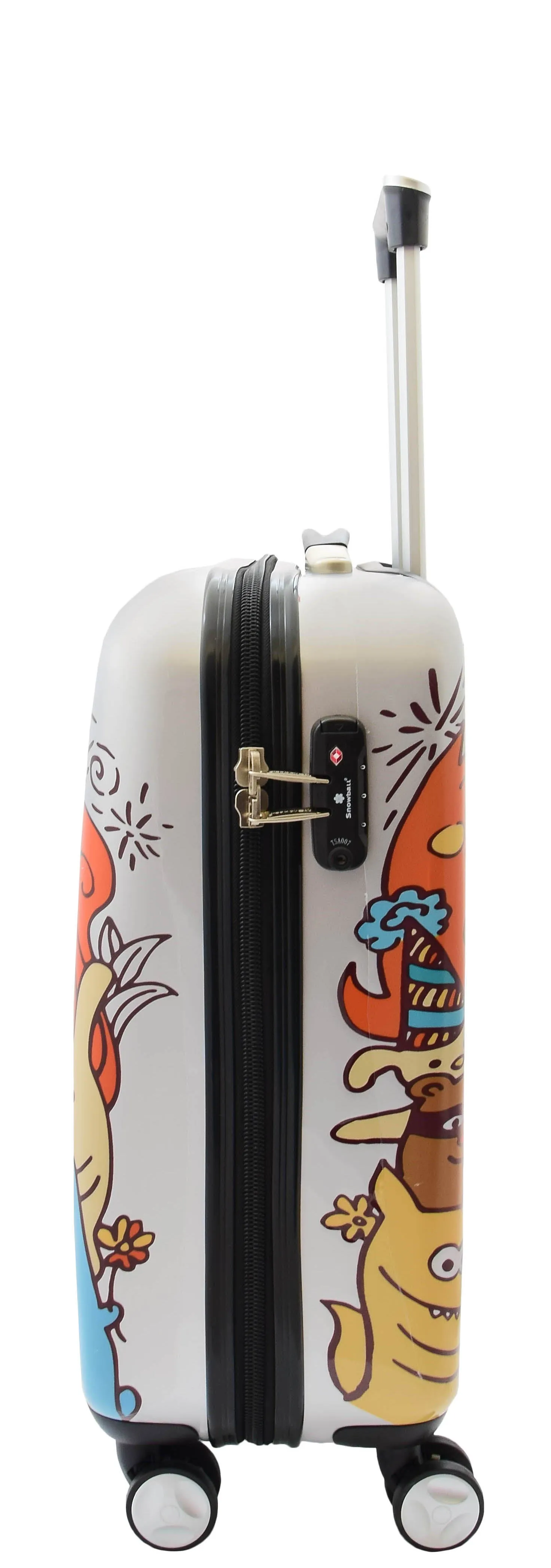 Cabin Size 4 Wheel Luggage Hard Shell Expandable Suitcase Travel Bag Cartoon Print