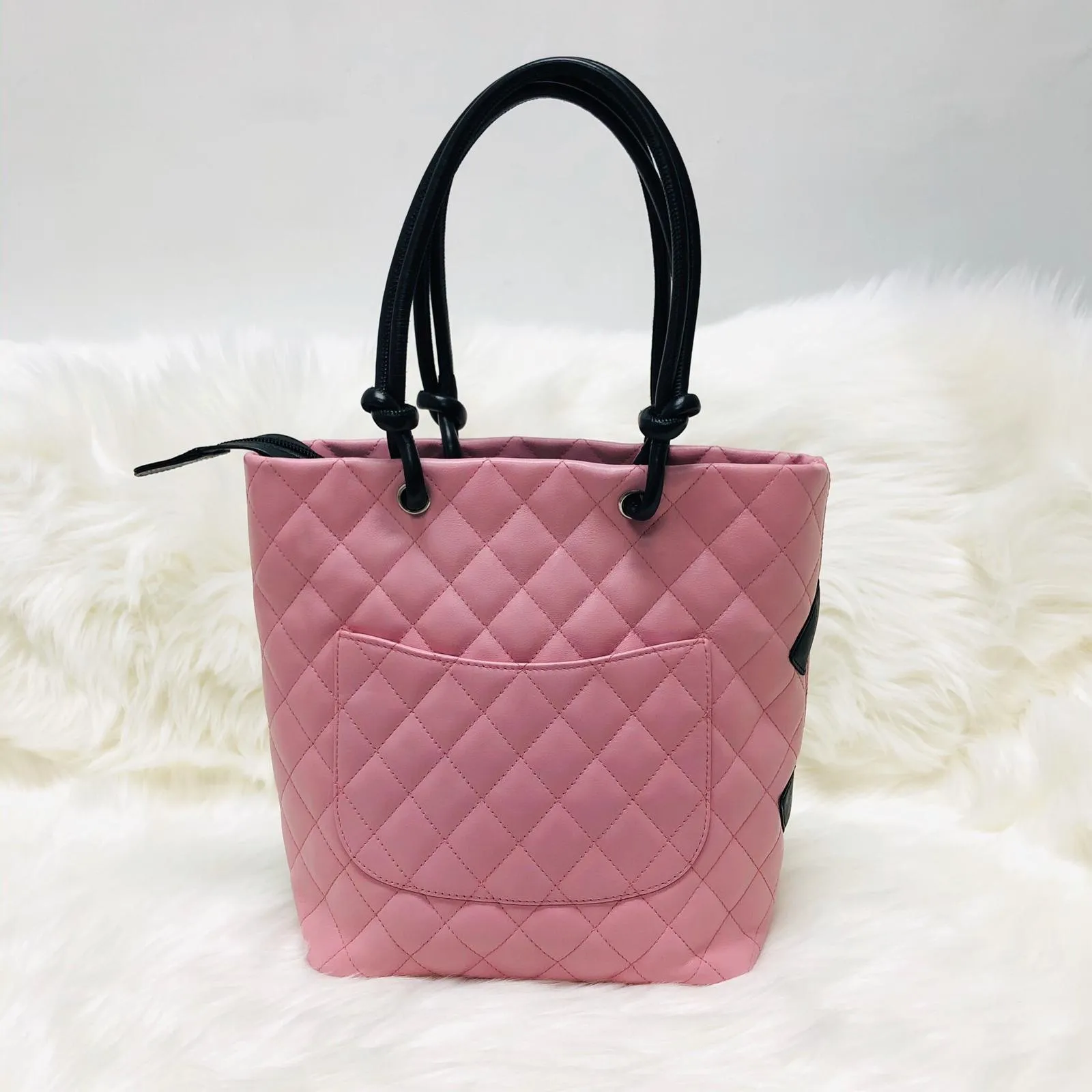 Cambon Ligne Quilted Tote Bag in Pink