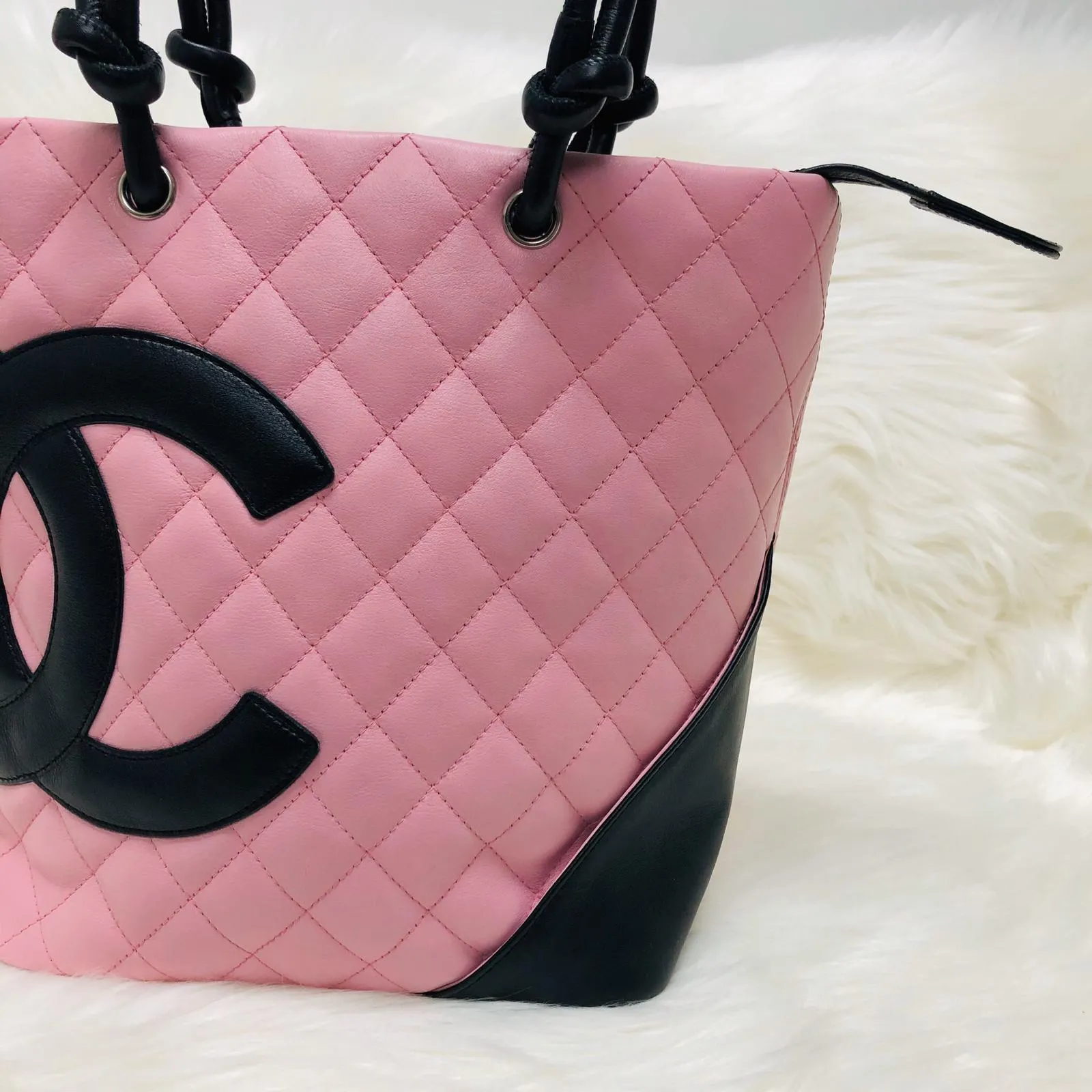 Cambon Ligne Quilted Tote Bag in Pink