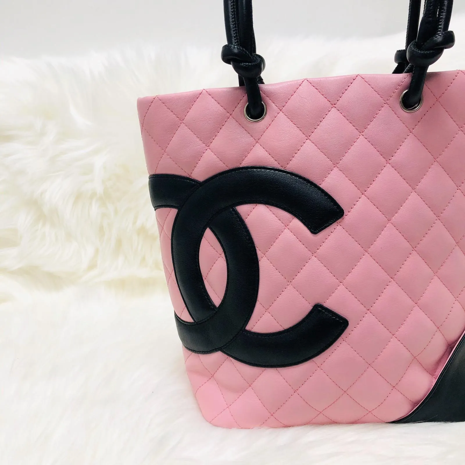 Cambon Ligne Quilted Tote Bag in Pink