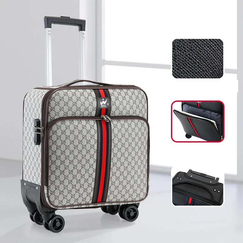 Carry-ons Wholesale Large Capacity Business Suitcase Set PU Leather Men Trolley Bag Luggage 4 Set Suitcases Luggage