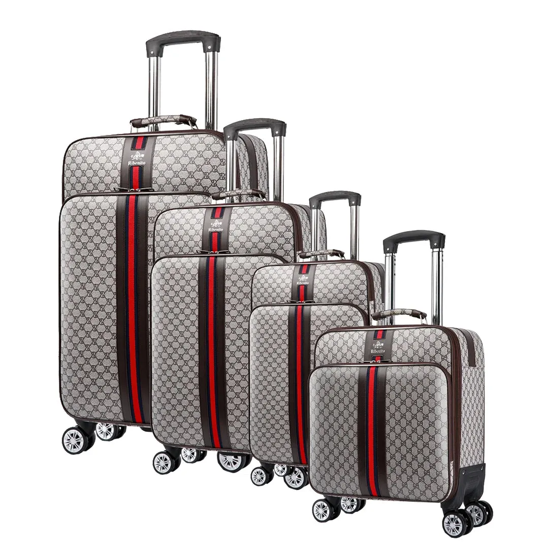 Carry-ons Wholesale Large Capacity Business Suitcase Set PU Leather Men Trolley Bag Luggage 4 Set Suitcases Luggage