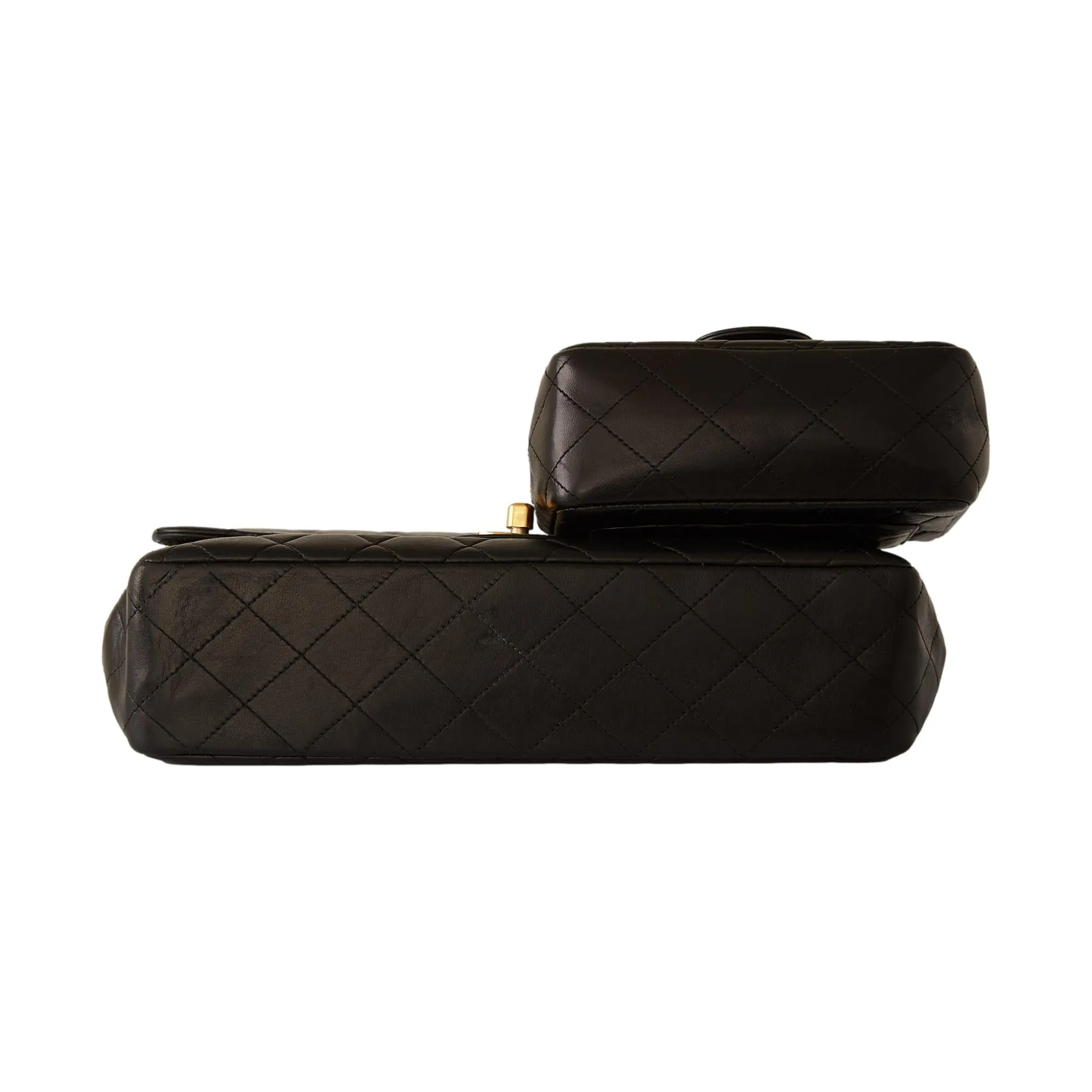 Chanel Black Two Piece Top Handle Bag Set