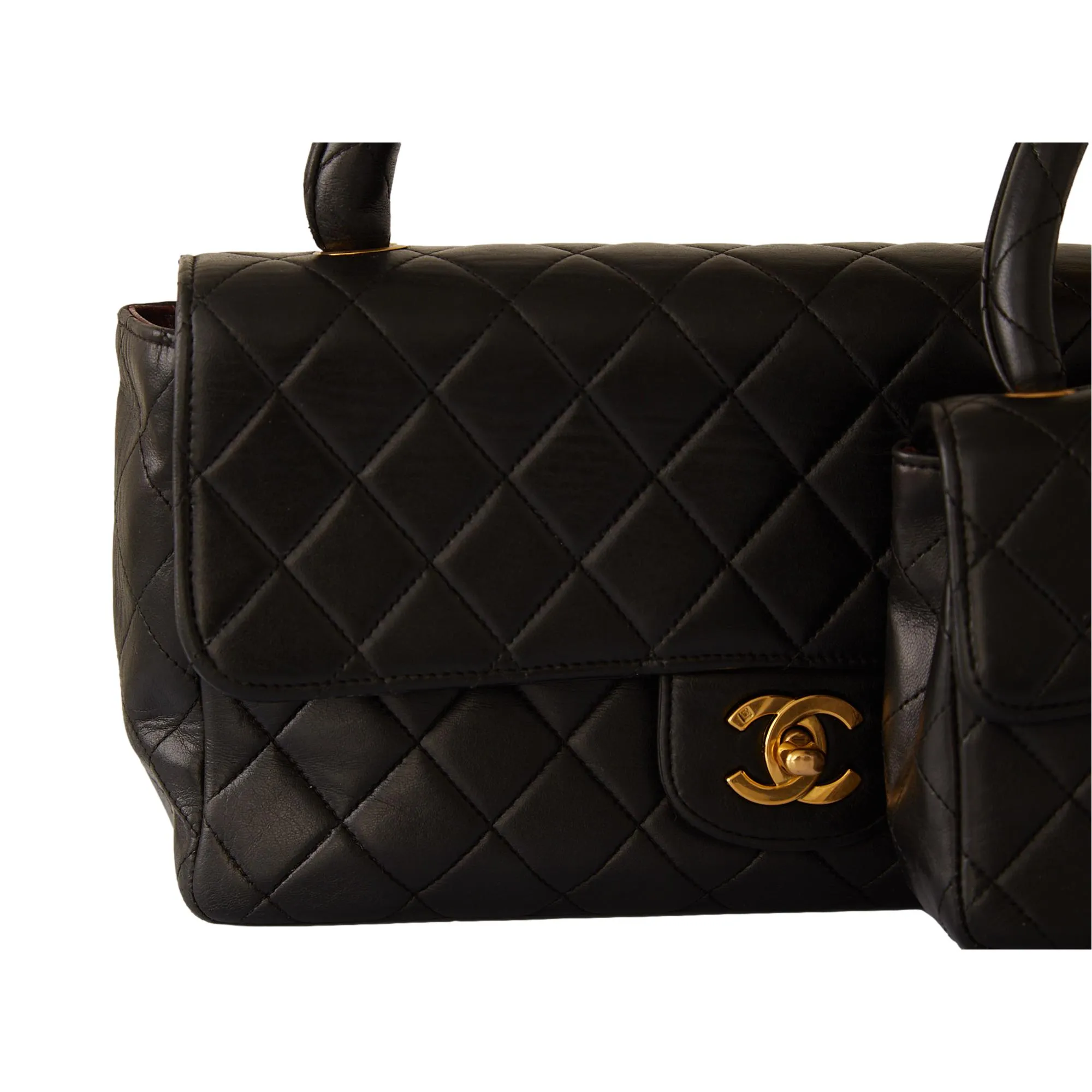 Chanel Black Two Piece Top Handle Bag Set