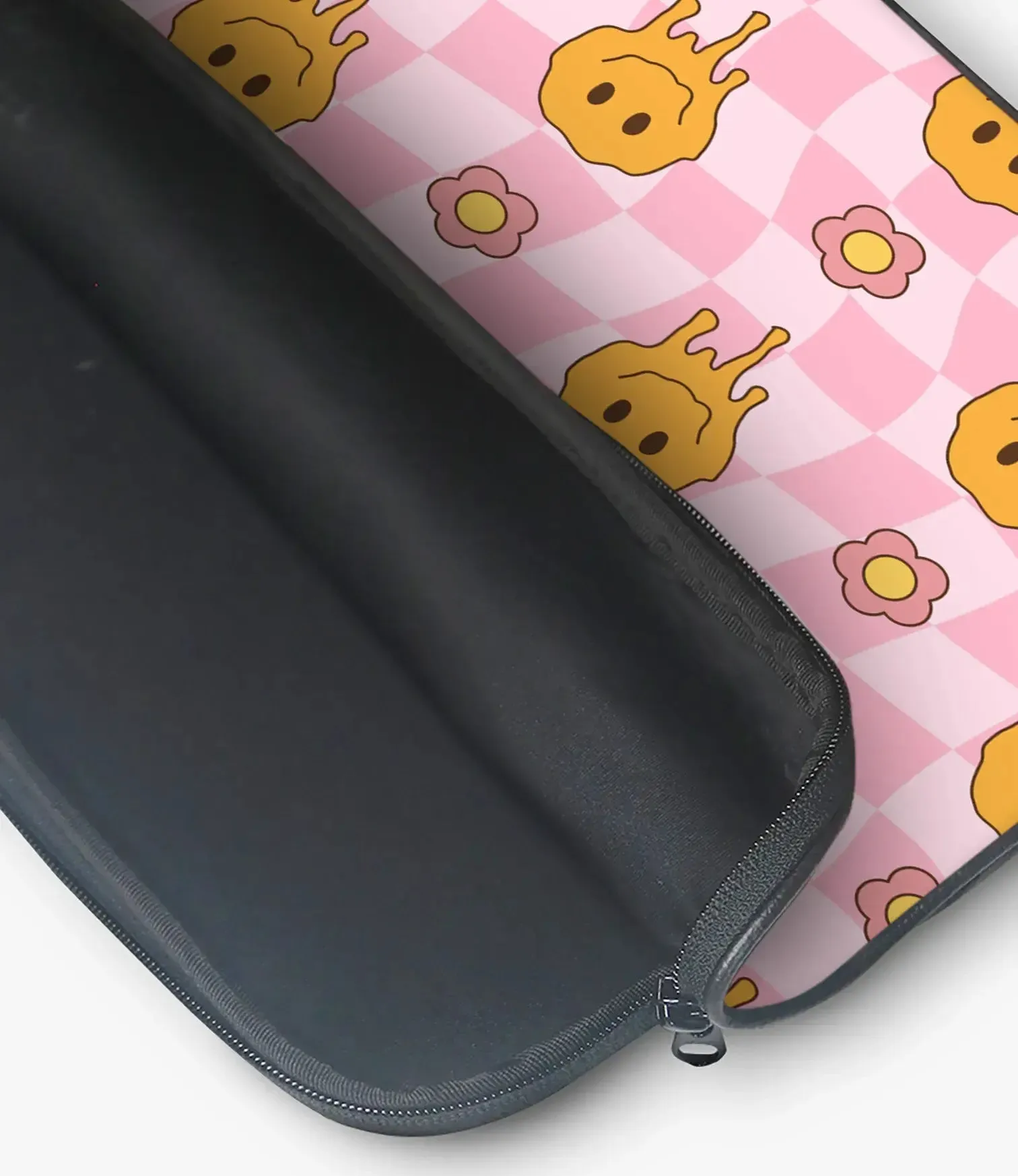 Checkered Melting Smiley Laptop Sleeve