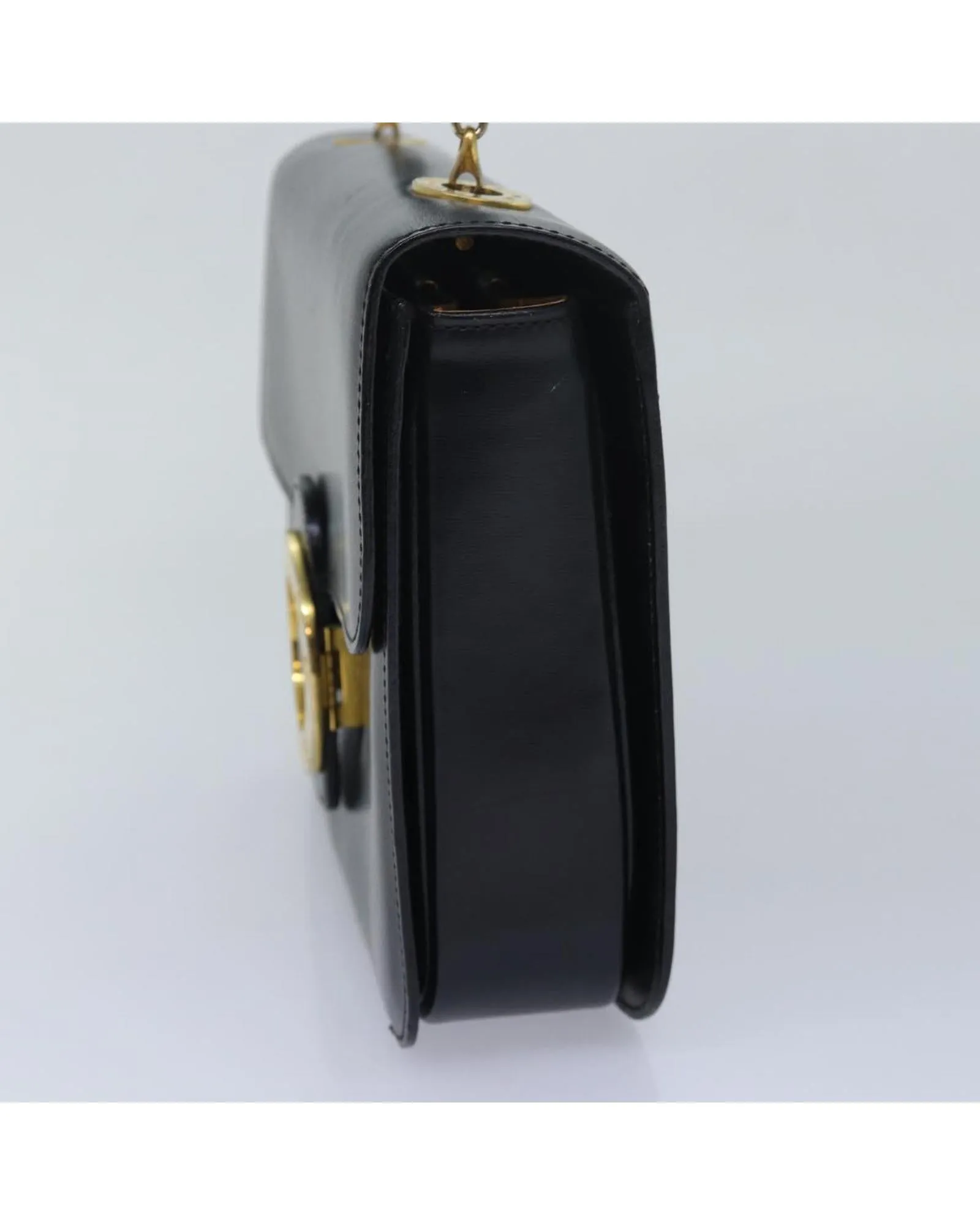 Circle Leather Hand Bag with Handle Drop