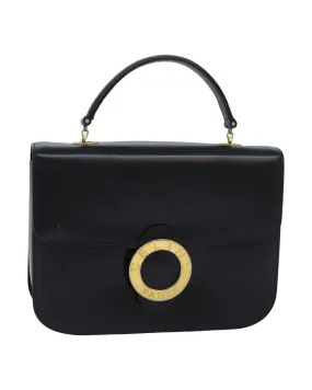 Circle Leather Hand Bag with Handle Drop