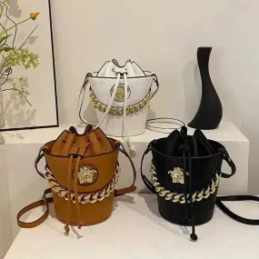 Designer V Bucket Bag