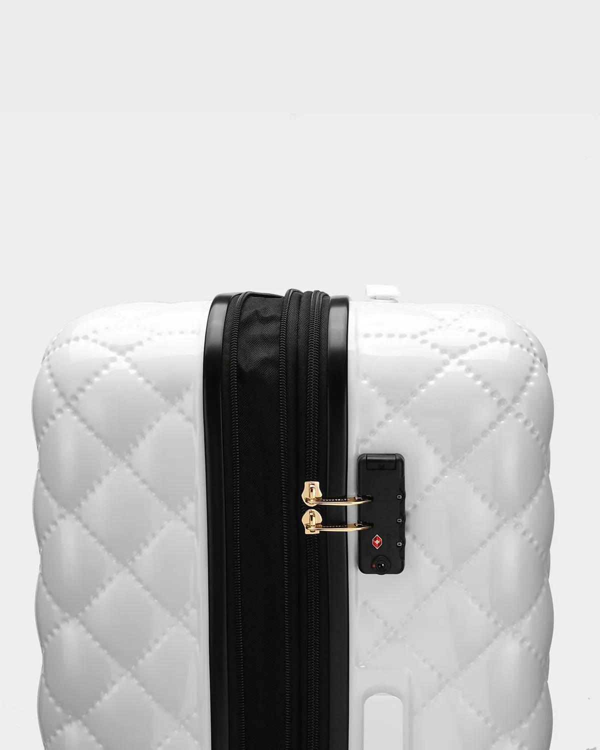 Diamond 3 Piece Luggage Set in White