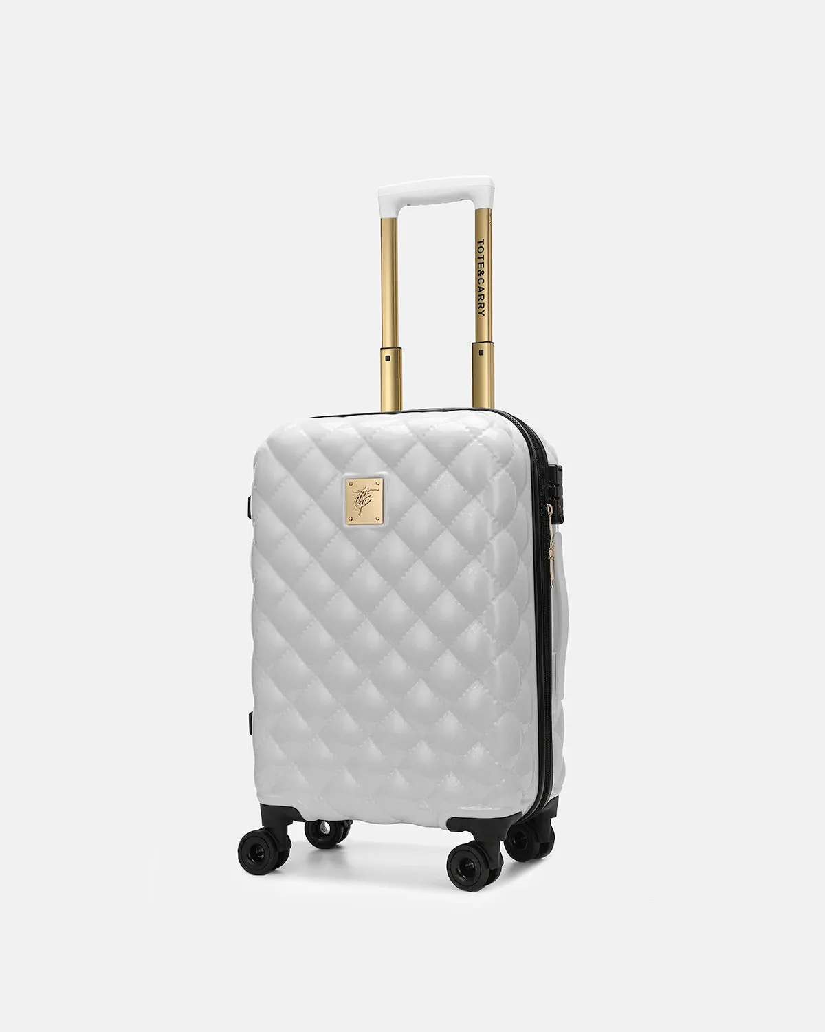 Diamond 3 Piece Luggage Set in White