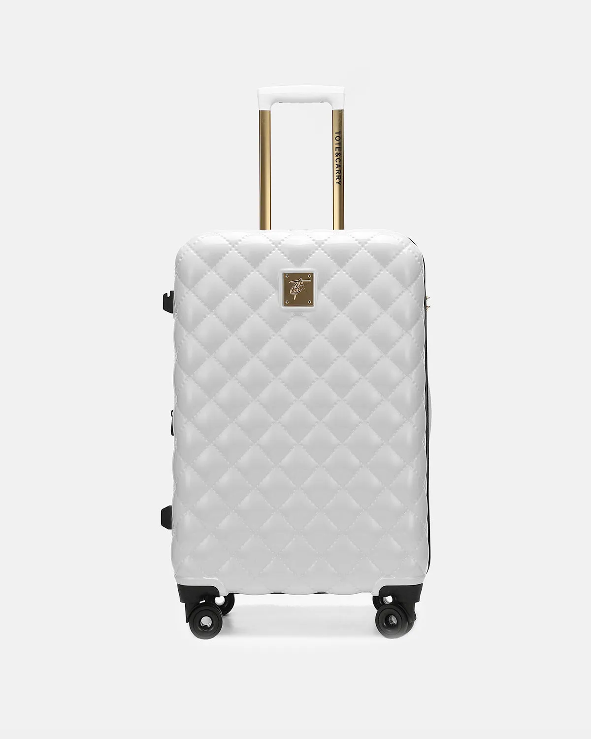 Diamond 3 Piece Luggage Set in White