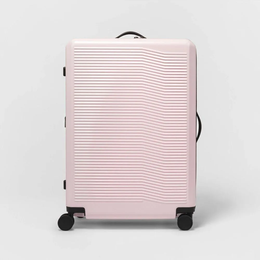 Expandable Large Checked Hardside Suitcase Spinner Hard Shell Luggage