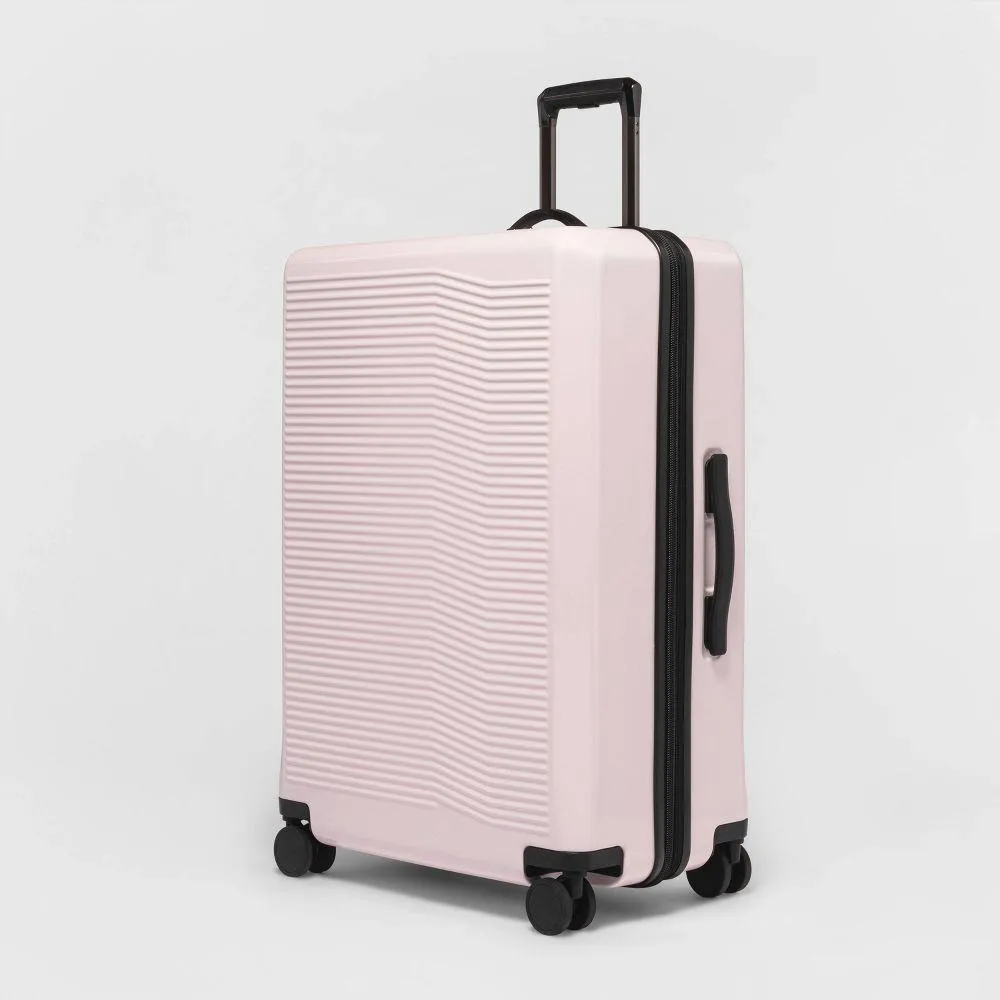 Expandable Large Checked Hardside Suitcase Spinner Hard Shell Luggage