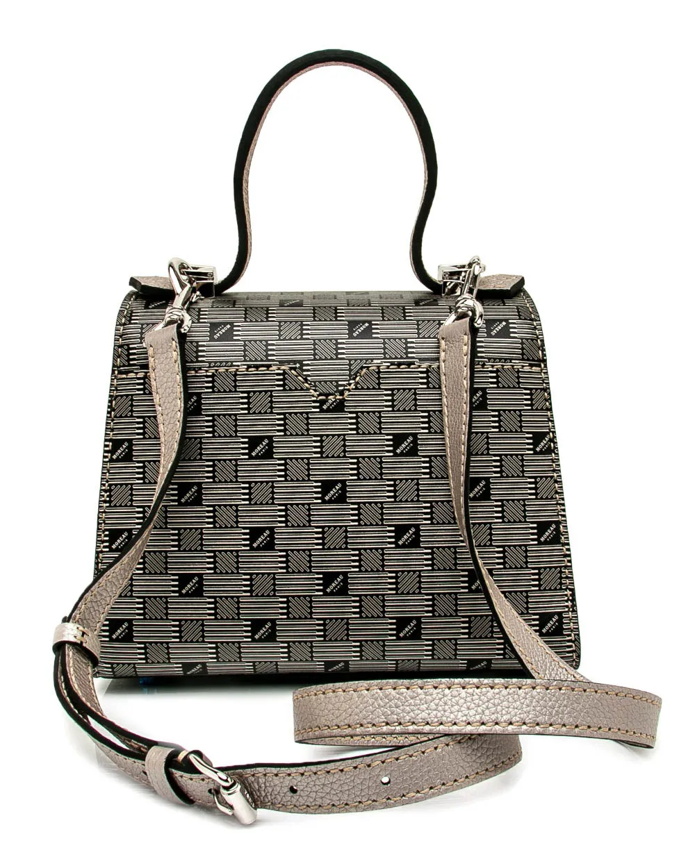 Faubourg 49 Top Handle Bag in Black and Silver