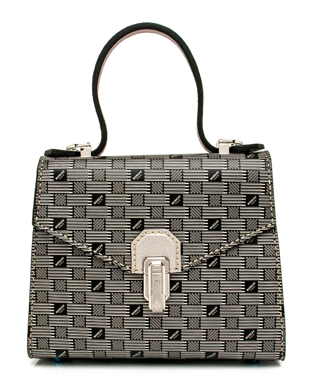 Faubourg 49 Top Handle Bag in Black and Silver