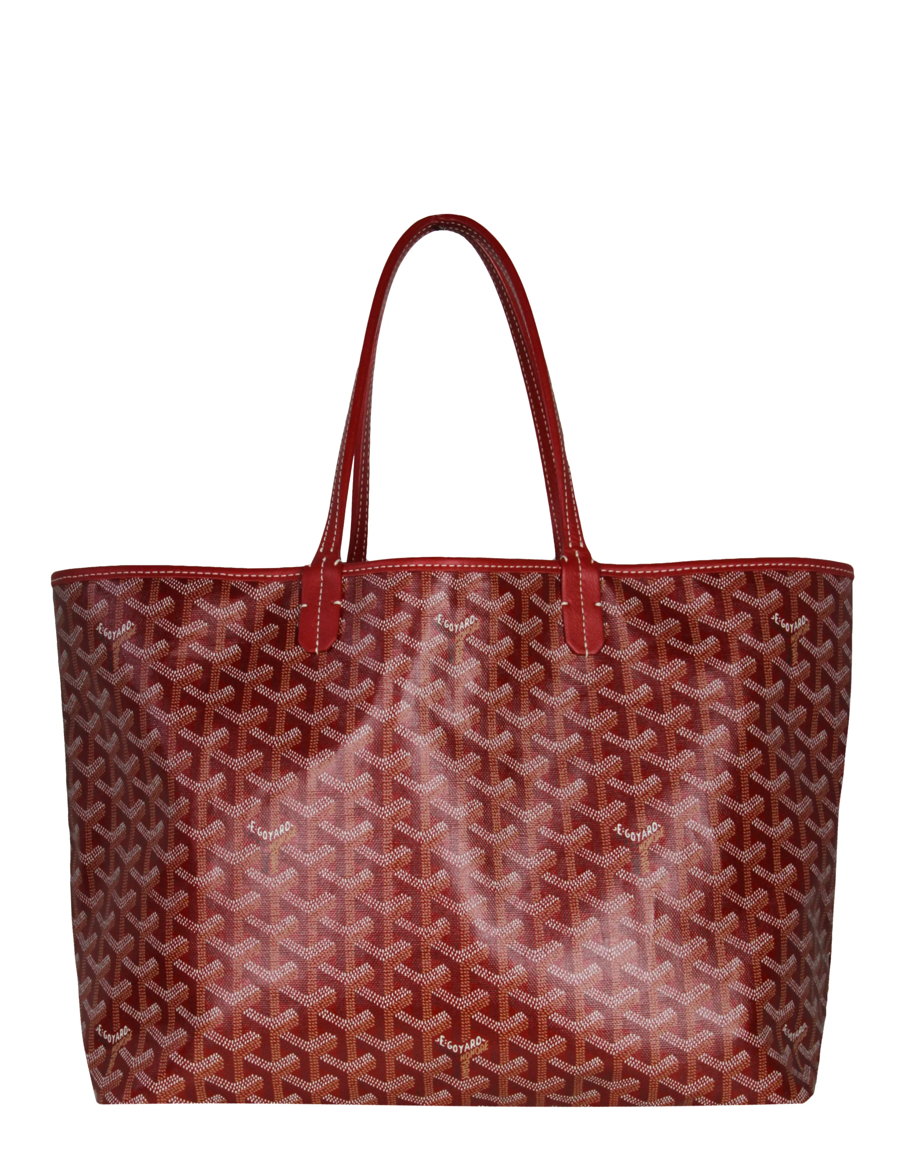 Goyard Red Canvas Goyardine Saint Louis PM Tote Bag w/ Insert