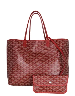 Goyard Red Canvas Goyardine Saint Louis PM Tote Bag w/ Insert