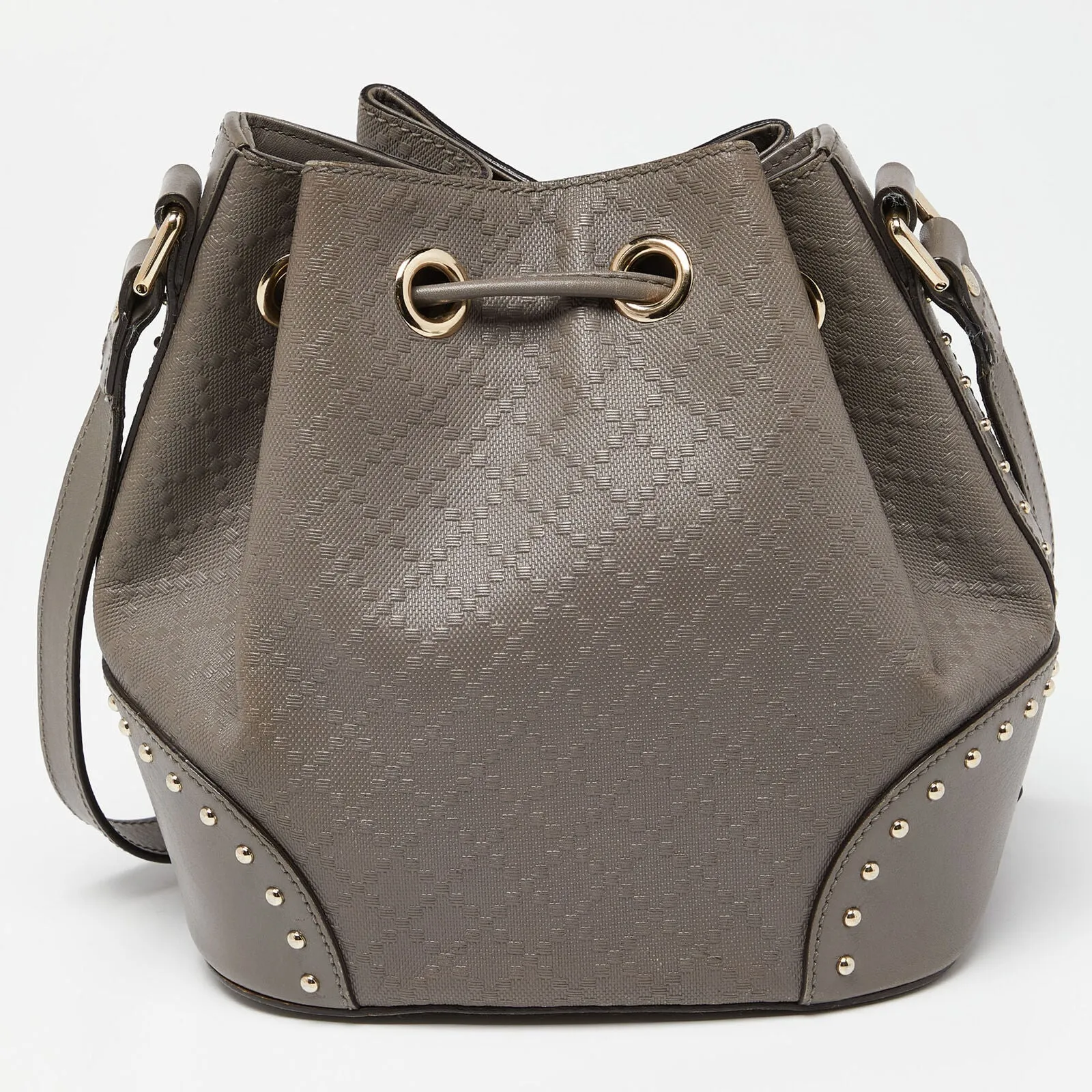 Gucci Grey Diamante Leather Medium