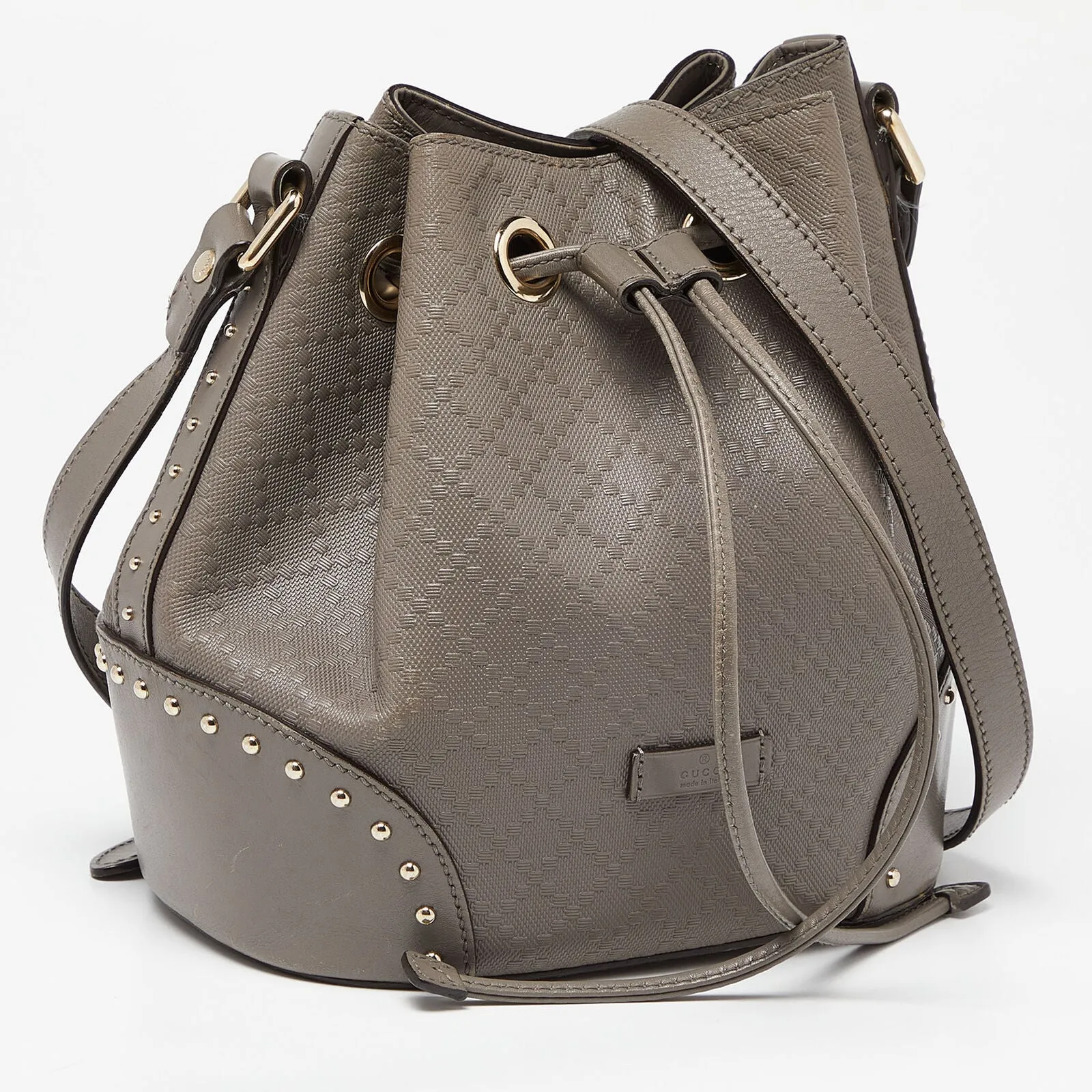 Gucci Grey Diamante Leather Medium