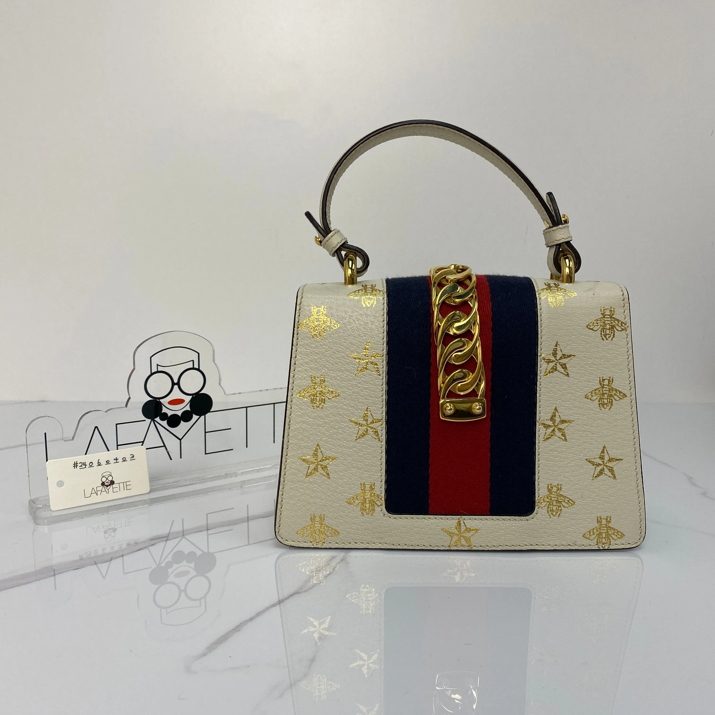 Gucci Mini Sylvie Bee Star Top Handle Bag