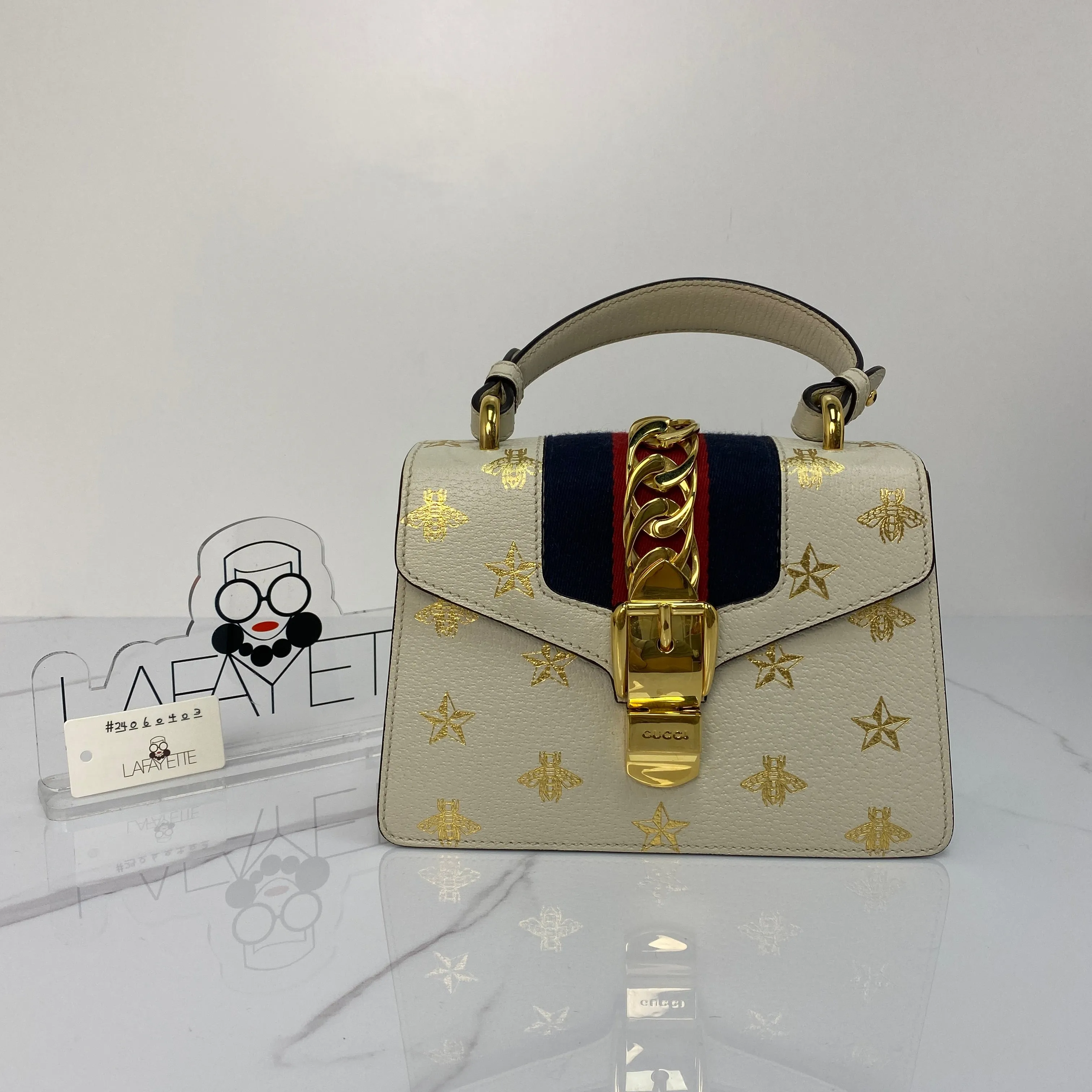 Gucci Mini Sylvie Bee Star Top Handle Bag