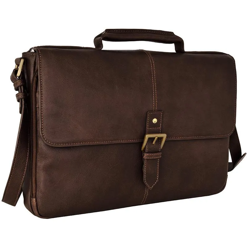 HIDESIGN Charles 15" Laptop Compatible Leather Briefcase