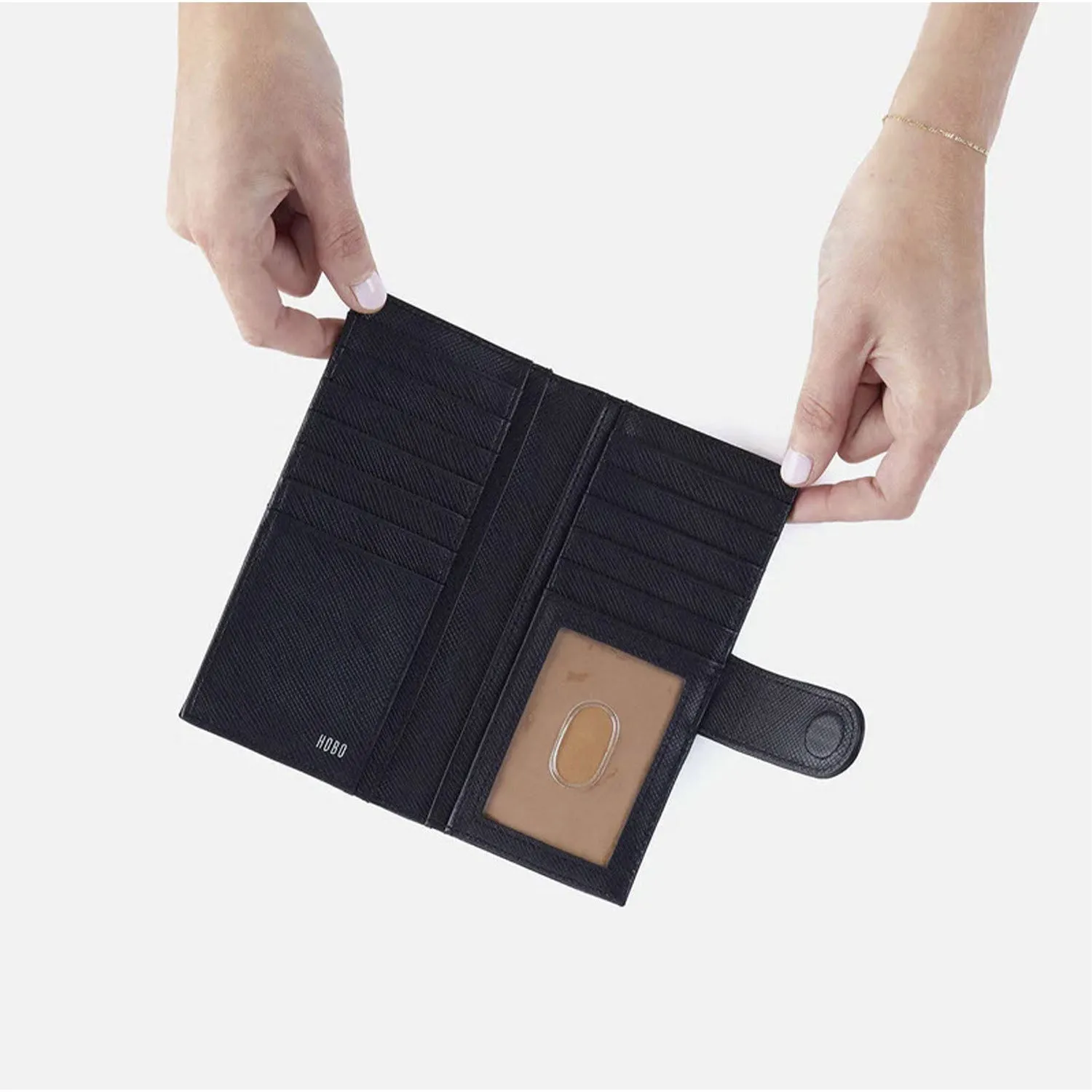 Hobo Essential Bifold Wallet Black Leather