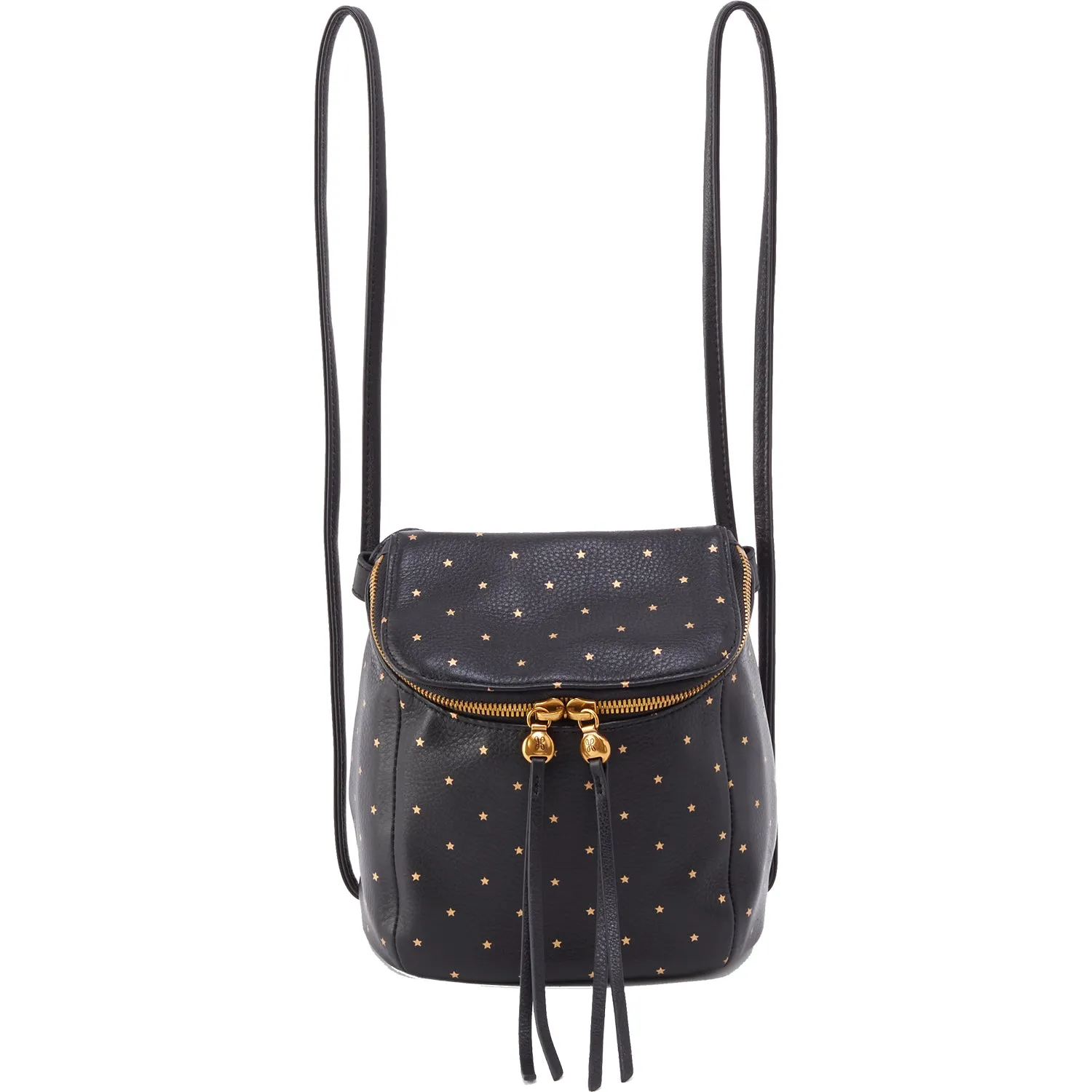 Hobo Fern Convertible Backpack Black/Gold Stars Leather