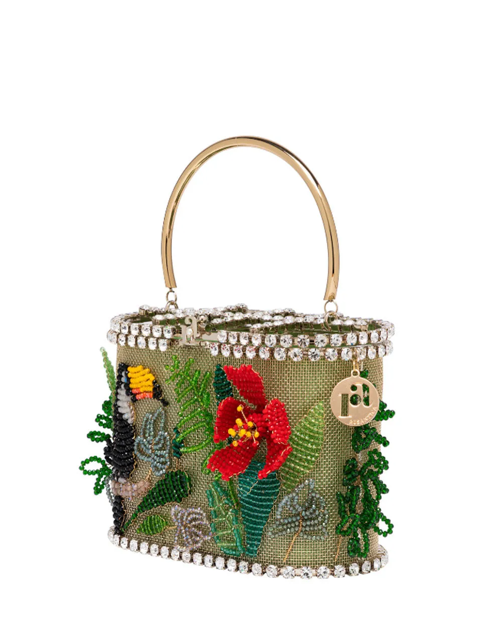 Holli Tropicale Beaded Top Handle Bag