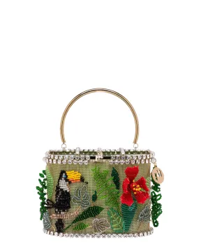 Holli Tropicale Beaded Top Handle Bag