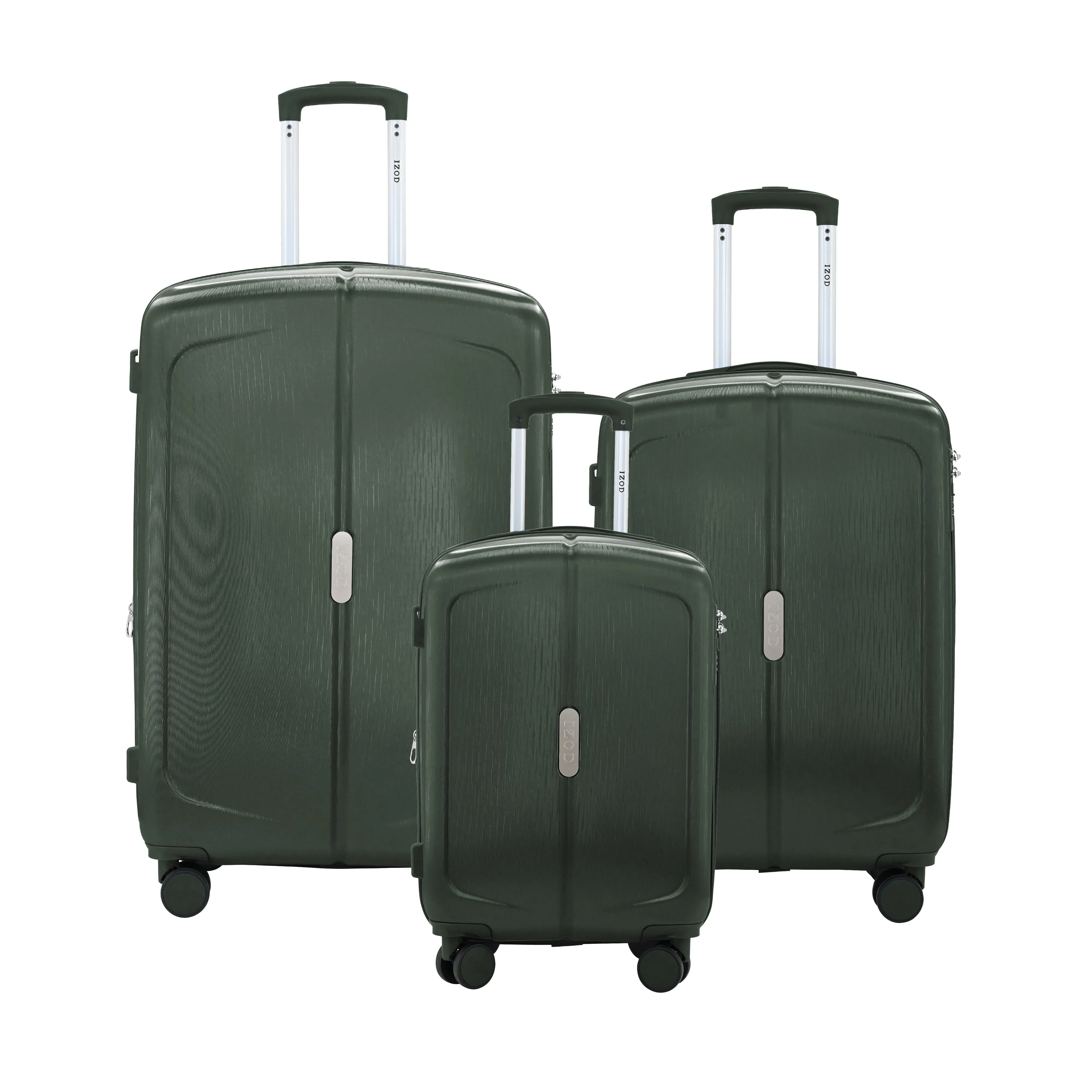 IZOD Mateo Travel 3 Piece Luggage Set - Durable ABS Hard Shell with 360° Wheels and Combo Lock