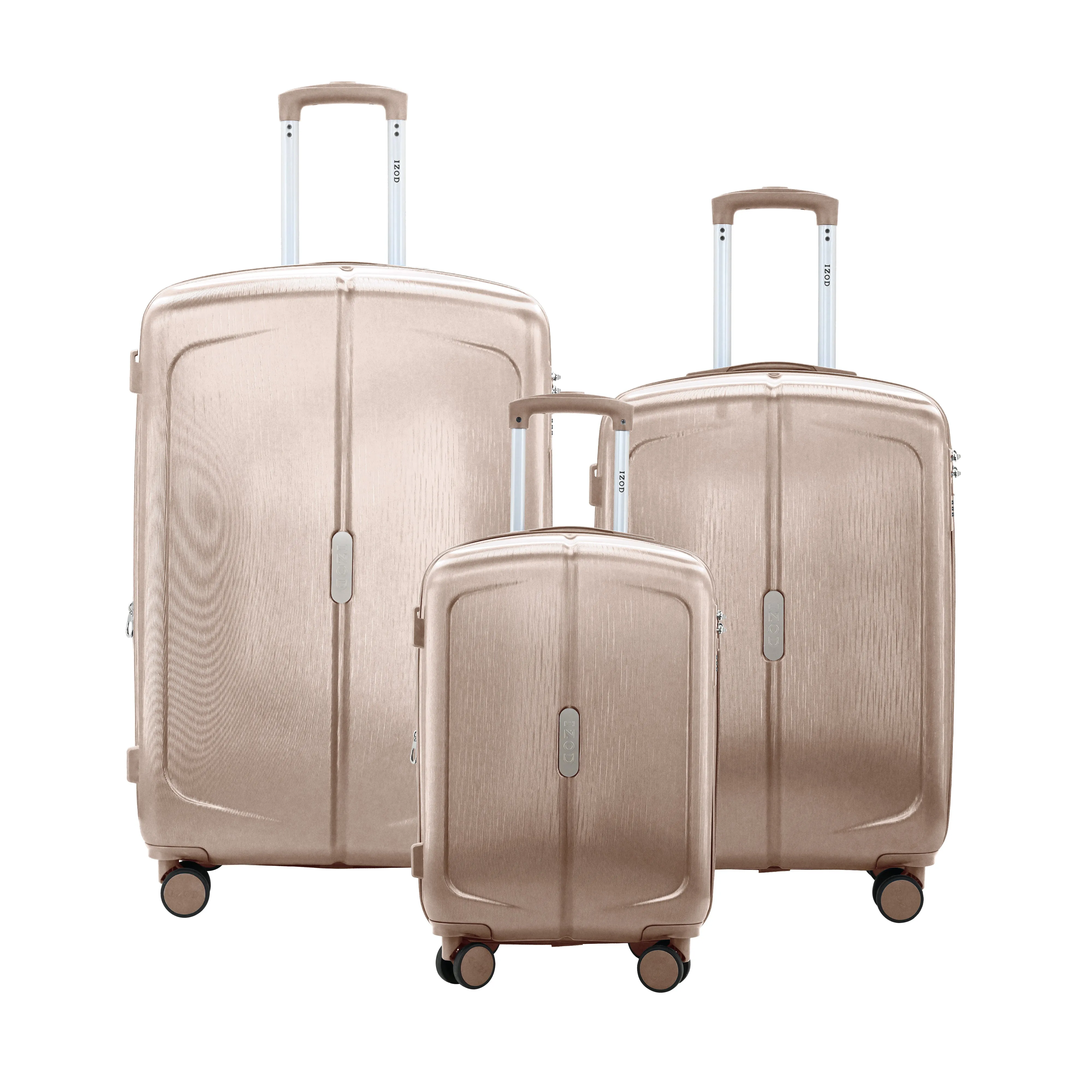 IZOD Mateo Travel 3 Piece Luggage Set - Durable ABS Hard Shell with 360° Wheels and Combo Lock