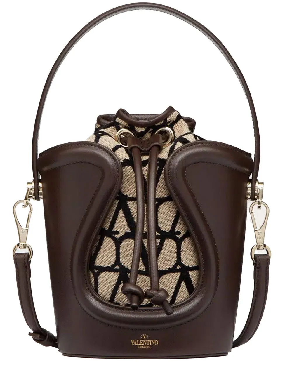 La Cinquieme Toile Iconographe Bucket Bag in Beige and Black