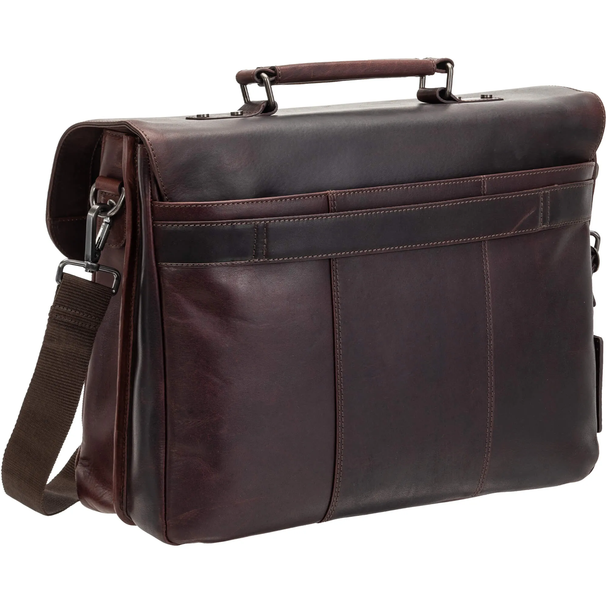 Mancini Buffalo Double Compartment Briefcase for 15.6” Laptop / Tablet