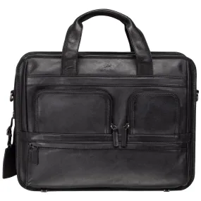 Mancini Milan Double Compartment Top Zipper 15.6” Laptop / Tablet Briefcase