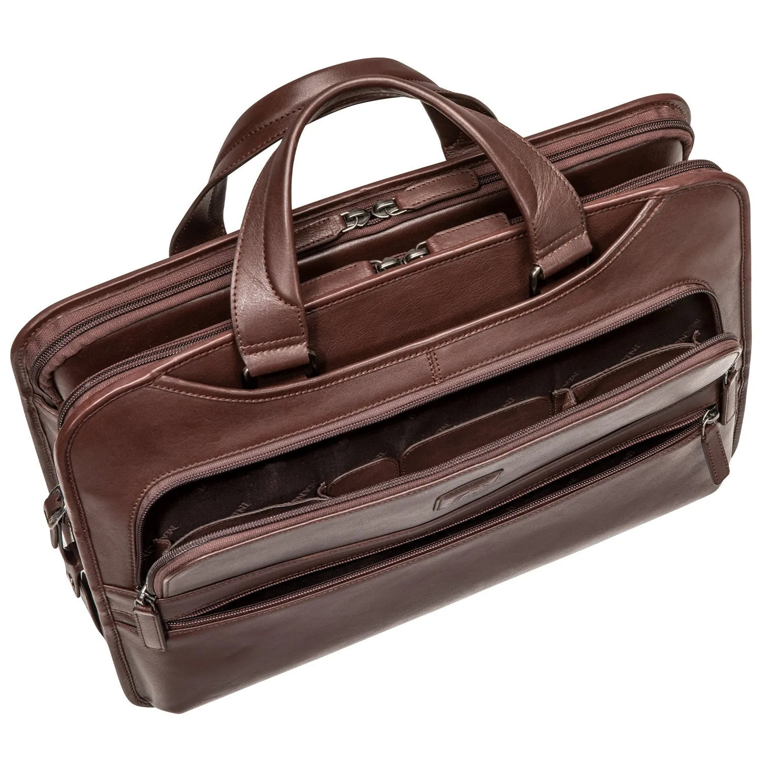 Mancini Milan Triple Compartment Briefcase for 15.6” Laptop / Tablet