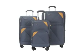 Mia Soft Shell Lightweight Expandable 360 Dual Spinning Wheels Combo Lock 28", 24", 20" 3 Piece Luggage Set