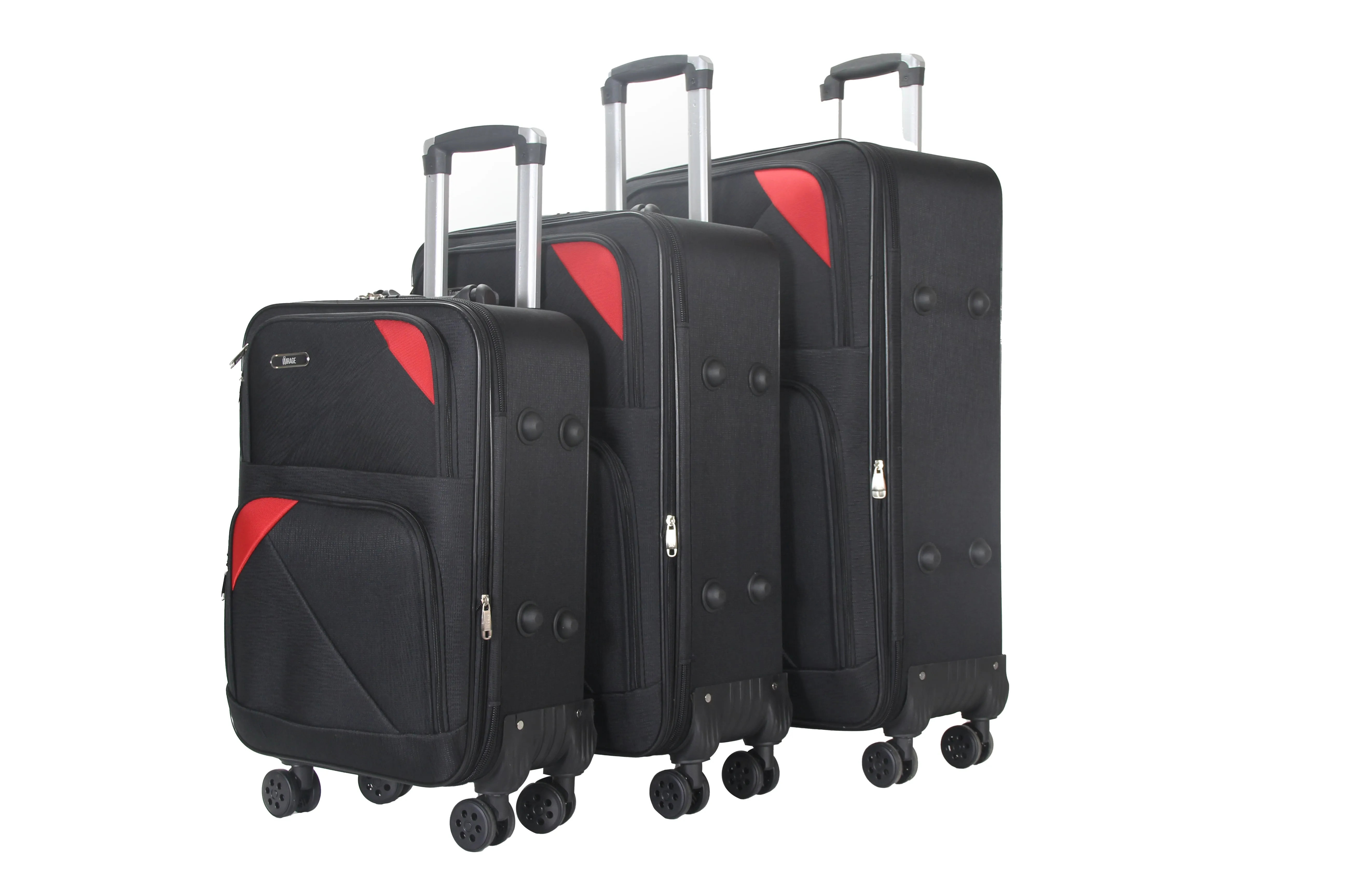 Mia Soft Shell Lightweight Expandable 360 Dual Spinning Wheels Combo Lock 28", 24", 20" 3 Piece Luggage Set