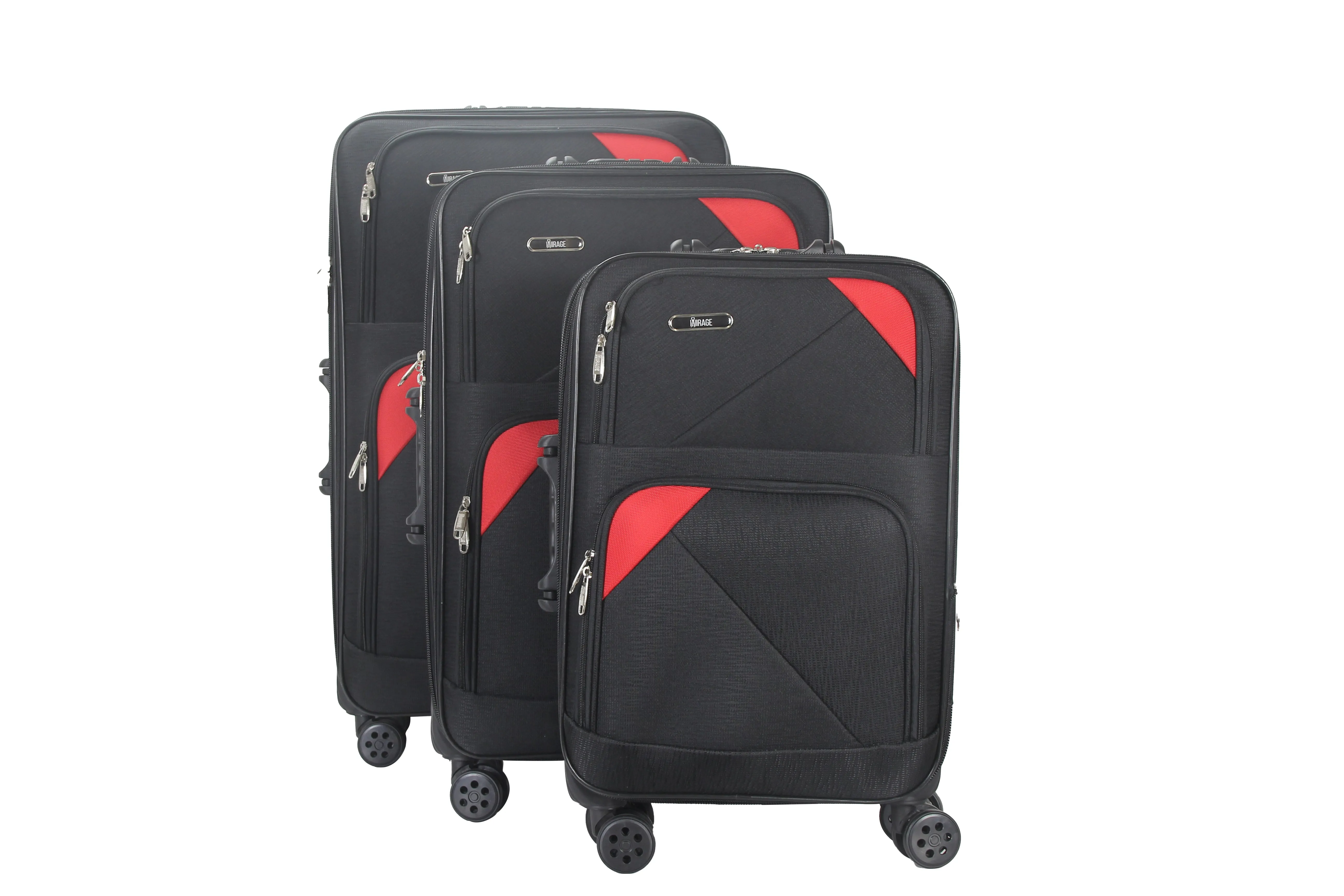 Mia Soft Shell Lightweight Expandable 360 Dual Spinning Wheels Combo Lock 28", 24", 20" 3 Piece Luggage Set