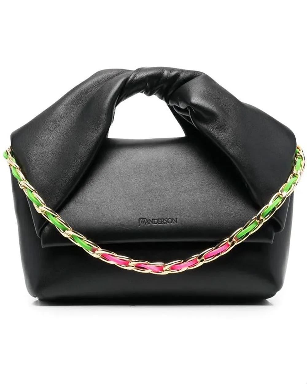 Midi Twister Bag with Silicone Strap in Black